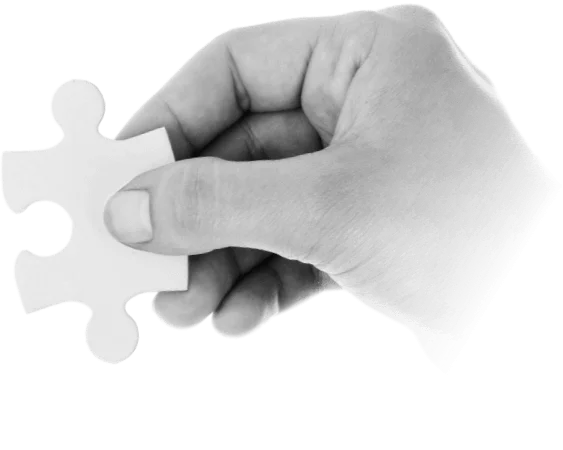 right hand with puzzle Item to connect
